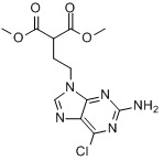 CAS:172529-93-0_[2-(2-氨基-6-氯-9H-嘌呤-9-基)乙基]丙二酸二甲酯的分子结构
