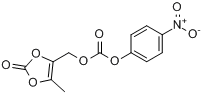 CAS:173604-87-0_(5-甲基-2-氧代-1,3-二氧杂环戊烯-4-基)甲基4-硝基苯基碳酸酯的分子结构