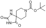 CAS:183673-70-3_2,4-二氧代-1,3,8-三氮杂螺[4,5]癸烷-8-甲酸叔丁酯的分子结构