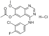 CAS:184475-70-5_4-(3-氯-4-氟苯基氨基)-7-甲氧基喹唑啉-6-基乙酸酯盐酸盐的分子结构