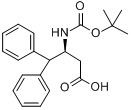 CAS:190190-50-2_(S)-3-(叔丁氧羰基氨基)-4,4-二苯基丁酸的分子结构
