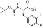 CAS:205445-51-8_BOC-D-3,4-二氟苯丙氨酸的分子结构