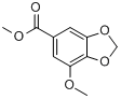 CAS:22934-58-3_7-甲氧基-1,3-苯并二氧杂环戊烯-5-羧酸甲酯的分子结构