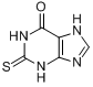 CAS:2487-40-3_2-巯基-6-羟基嘌呤的分子结构