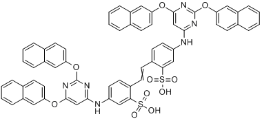 CAS:28837-52-7_4,4'-二[2,6-二(2-萘氧基)嘧啶-4-基氨基]-1,2-二苯乙烯二磺酸的分子结构