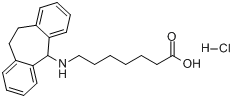 CAS:30272-08-3_7-[(10,11-Dihydro-5H-dibenzo[a,d]cyclohepten-5-yl)amino]heptanoicacidhydrochlorideķӽṹ