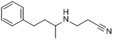 CAS:302785-50-8_3-[(1-甲基-3-苯基丙基)氨基]丙腈的分子结构