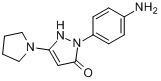 CAS:30707-77-8_1-(4-氨基苯基)-3-(1-吡咯烷基)-5-吡唑酮的分子结构