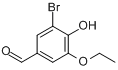 CAS:3111-37-3_3-溴-5-乙氧基-4-羟基苯甲醛的分子结构