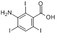 CAS:3119-15-1_3-氨基-2,4,6-三碘苯甲酸的分子结构