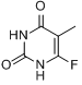 CAS:31458-36-3_6-氟代胸腺嘧啶的分子结构