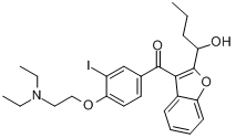 CAS:318267-28-6_2-(1-羟基丁基)-3-苯并呋喃基-[4-(2-二乙氨基乙氧基)-3-碘苯基]甲酮的分子结构