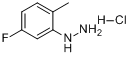 CAS:325-50-8_5-氟-2-甲基苯肼盐酸盐的分子结构
