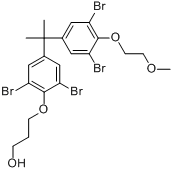 CAS:33294-14-3_2,2'-[(1-甲基亚乙基)双[(2,6-二溴-4,1-亚苯基)氧亚甲基]]联(二)环氧乙烷的均聚物的分子结构