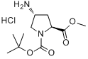 CAS:334999-32-5_N-Boc-反式-4-氨基-L-脯氨酸甲酯盐酸盐的分子结构