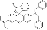CAS:34372-72-0_2'-(二苄基氨基)-6'-(二乙氨基)荧烷的分子结构