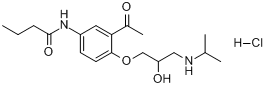CAS:34381-68-5_盐酸醋丁洛尔的分子结构