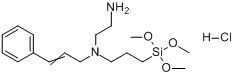 CAS:34937-00-3_乙烯基苄基氨乙基氨丙基三甲氧基硅烷盐酸盐的分子结构