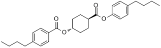 CAS:38454-02-3_反-4-(4-丁基苯甲酰氧基)环己烷甲酸-4-丁基苯酯的分子结构