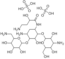 CAS:39831-55-5_硫酸阿米卡星的分子结构