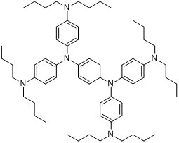 CAS:4182-80-3_N,N,N',N'-四(4-二丁基氨基苯基)-1,4-苯二胺的分子结构
