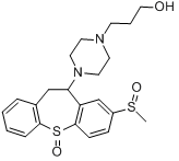 CAS:41931-98-0_4-(10,11-二氢-8-(甲亚磺酰基)二苯并(b,f)硫杂卓-10-基)-1-哌嗪丙醇S-氧化物的分子结构