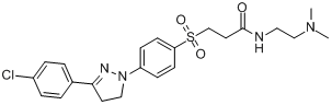 CAS:42952-21-6_3-[[4-[3-(4-氯苯基)-4,5-二氢-1H-吡唑-1-基]苯基]磺酰]-N-[2-(二甲氨基)乙基]丙酰胺的分子结构