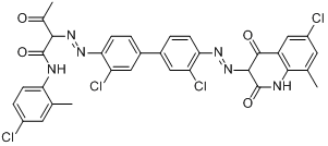 CAS:53815-04-6_2,2'-[(3,3'-二氯-1,1'-联苯-4,4'-二基)二偶氮]双[N-(4-氯-2-甲基苯基)-3-氧代]丁酰胺的分子结构