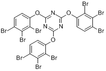 CAS:56362-01-7_2,4,6-三(三溴苯氧基)-1,3,5-三嗪的分子结构