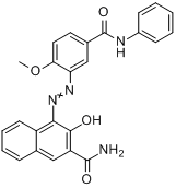 CAS:56396-10-2_3-羟基-4-[[2-甲氧基-5-[(苯氨基)羰基]苯基]偶氮]-2-萘甲酰胺的分子结构
