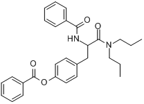 CAS:57227-08-4_alpha-(苯甲酰氨基)-4-(苯甲酰氧基)-N,N-二丙基苯丙酰胺的分子结构