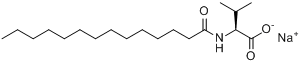 CAS:58185-39-0_N-十四碳酰基-L-缬氨酸钠的分子结构
