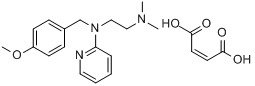 CAS:59-33-6_N-[(4-甲氧苯基)甲基]-N-(2-吡啶基)-N',N'-二甲基-乙二胺马来酸盐的分子结构