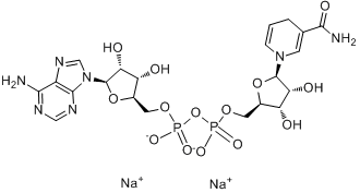 CAS:606-68-8_beta-烟酰胺腺嘌呤二核苷二钠的分子结构