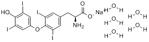 CAS:6106-07-6_左旋甲状腺素钠五水合物的分子结构