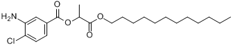 CAS:63966-96-1_3-氨基-4-氯苯甲酸(2-十二烷氧基-1-甲基-2-氧代)乙酯的分子结构