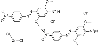 CAS:64071-86-9_2,5-二甲氧基-4-[(4-硝基苯基)偶氮]苯重氮(T-4)-四氯锌酸盐(2：1)的分子结构