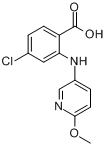 CAS:6626-07-9_4-氯-2-[(6-甲氧基-3-吡啶基)氨基]苯甲酸的分子结构