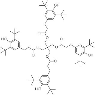 CAS:6683-19-8_四(3,5-二叔丁基-4-羟基)苯丙酸季戊四醇酯的分子结构