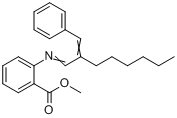 CAS:67924-13-4_2-[[2-(苯基亚甲基)辛亚基]氨基]苯甲酸甲酯的分子结构