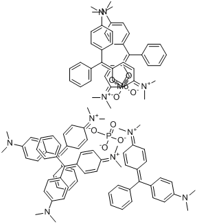 CAS:68814-05-1_N-[4-[[4(二甲氨基)苯基]苯亚甲基]-2,5-环己二烯-1-亚基]-N-甲铵的分子结构