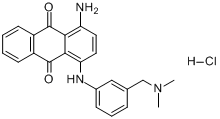 CAS:69695-75-6_1-氨基-4-[[3-[(二甲基氨基)甲基]苯基]氨基]-9,10-蒽二酮单盐酸盐的分子结构