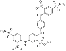 CAS:71873-58-0_5-[[4-(氨基磺酰基)-2-硝基苯基]氨基]2-[[4-[[4-(氨基磺酰基)-2-硝基苯基]氨基]苯基]氨基]-苯磺酸单钠盐的分子结构
