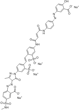 CAS:72139-20-9_2-[[1-[4-[2-[4-[[4-[[4-[(3-羰基-4-羟基苯基)偶氮]苯基]氨基]-1,4-二氧代-2-丁烯基]氨基]-2-磺苯基]乙烯基的分子结构