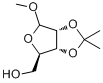 CAS:72402-14-3_甲基-2,3-O-异亚丙基-D-呋喃核糖苷的分子结构