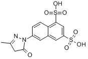 CAS:7277-87-4_6-(4,5-二氢-3-甲基-5-氧代-1H-吡唑-1-基)-1,3-萘二磺酸的分子结构