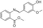 CAS:72927-84-5_2-[[(4-羟基-3-甲氧基苯基)亚甲基]氨基]苯甲酸甲酯的分子结构