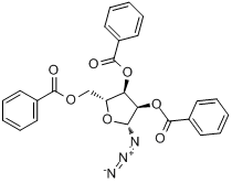 CAS:7408-41-5_1-叠氮基-2,3,5-三苯甲酰氧基-beta-D-呋喃核糖的分子结构