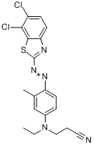 CAS:78520-83-9_3-[[4-[(6,7-二氯苯并噻唑-2-基)偶氮]-3-甲苯基]乙氨基]丙酰腈的分子结构