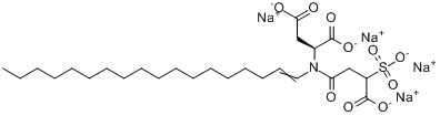 CAS:81869-18-3_N-(3-羧基-1-氧-3-硫代丙基)-N-十八烷基天冬氨酸四钠盐的分子结构